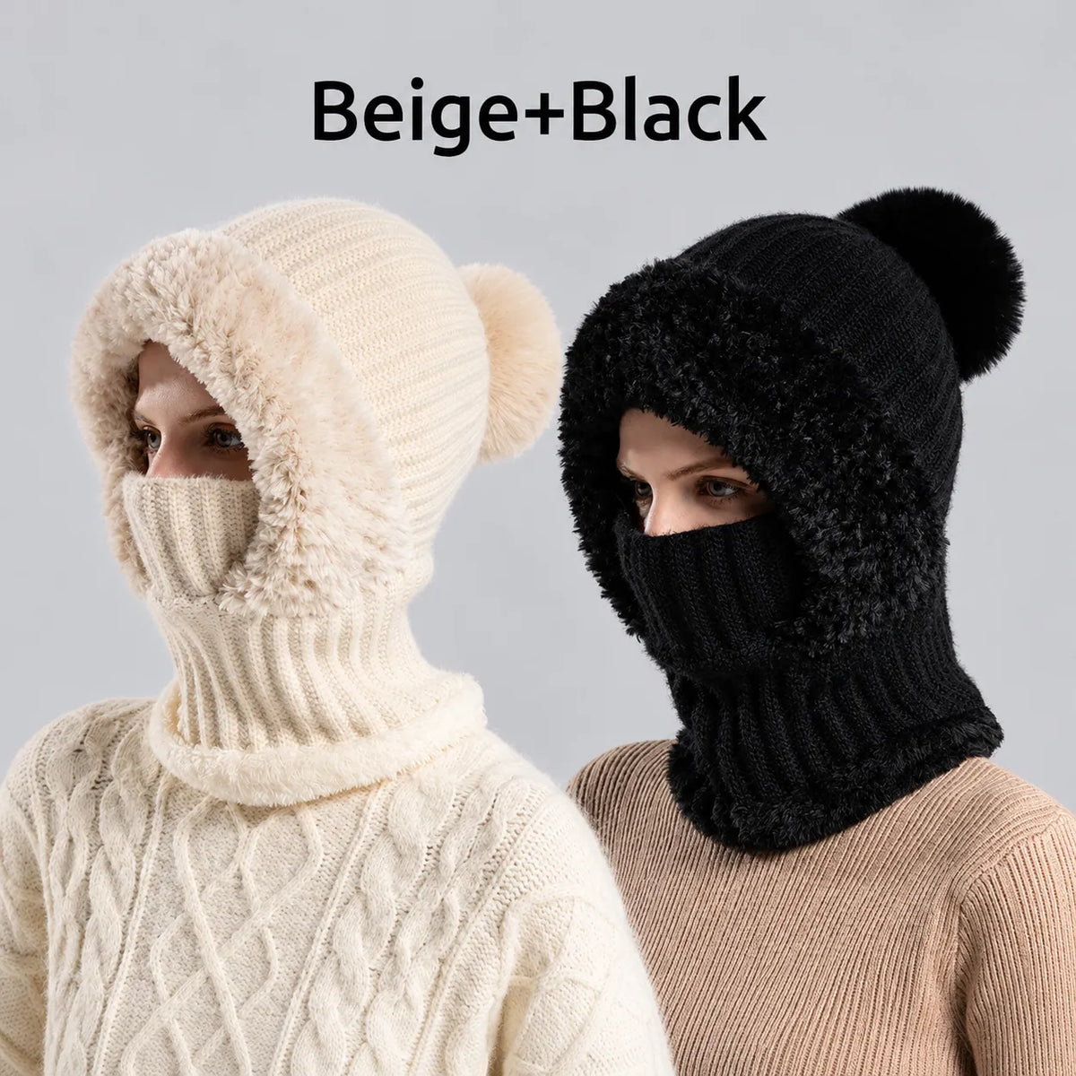 💖Women's Winter One-Piece Knitted Beanie Scarf Mask