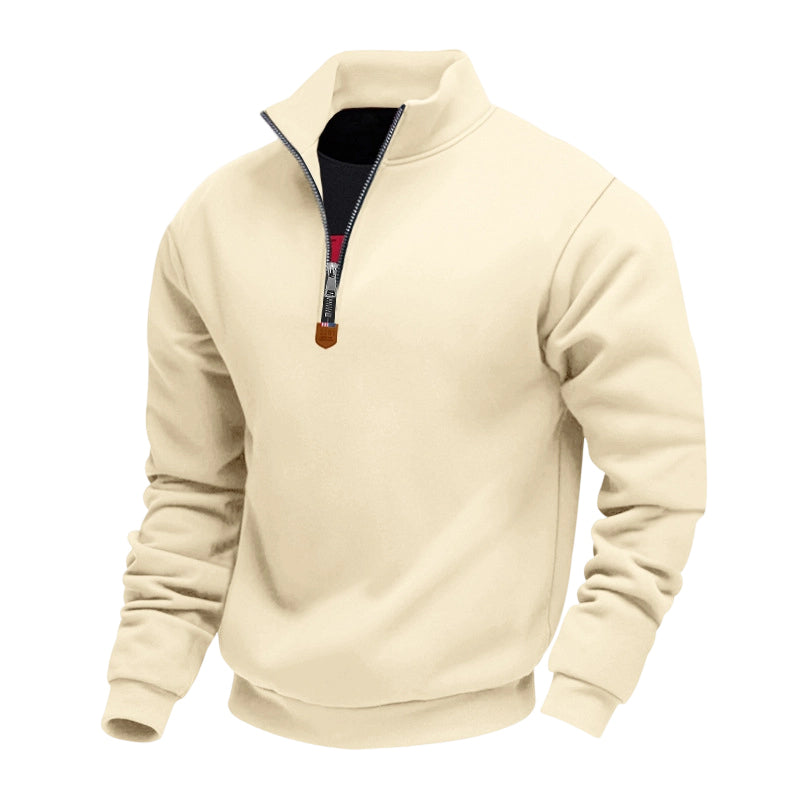 ๐ Men's Thermal Lined Stand-Up Collar Quarter-Zip Pullover