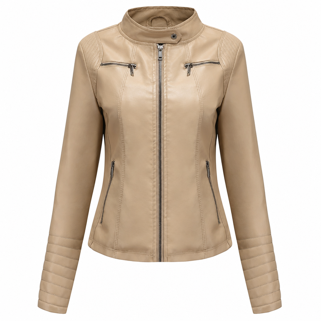 ✨Women's Faux Leather Biker Lightweight Short Motorcycle Coat for Spring and Autumn