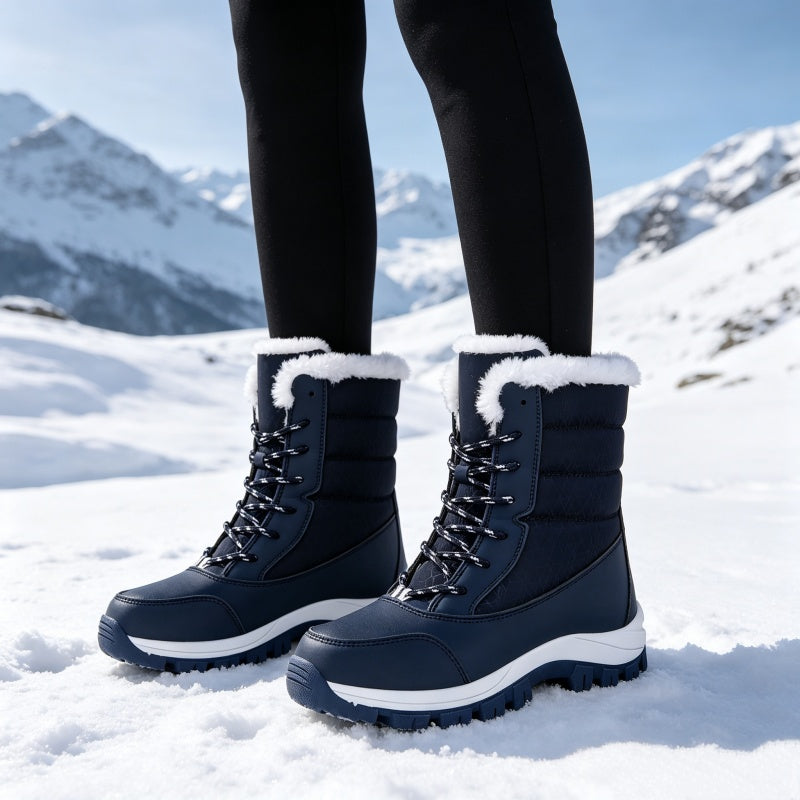 ๐ข Women's Waterproof Plush-Lined Mid-Calf Snow Boots