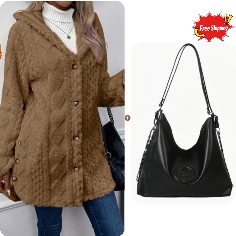 â¨Diamond-patterned women's warm hooded outerwear