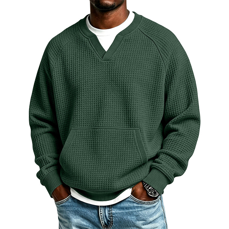 🔥Men's Casual Waffle Knit Sweatshirt