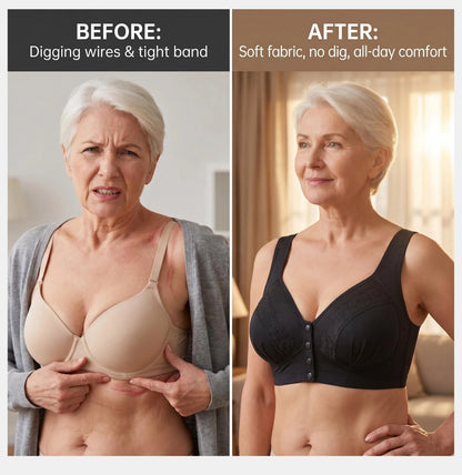💥👙LAST DAY SALE -BUY 1 GET 1 FREE!!💘CloudComfort Front-Button Cotton Bra – Breathable • Wire-Free • All-Day Support • Non-Padded & Skin-Friendly🌿