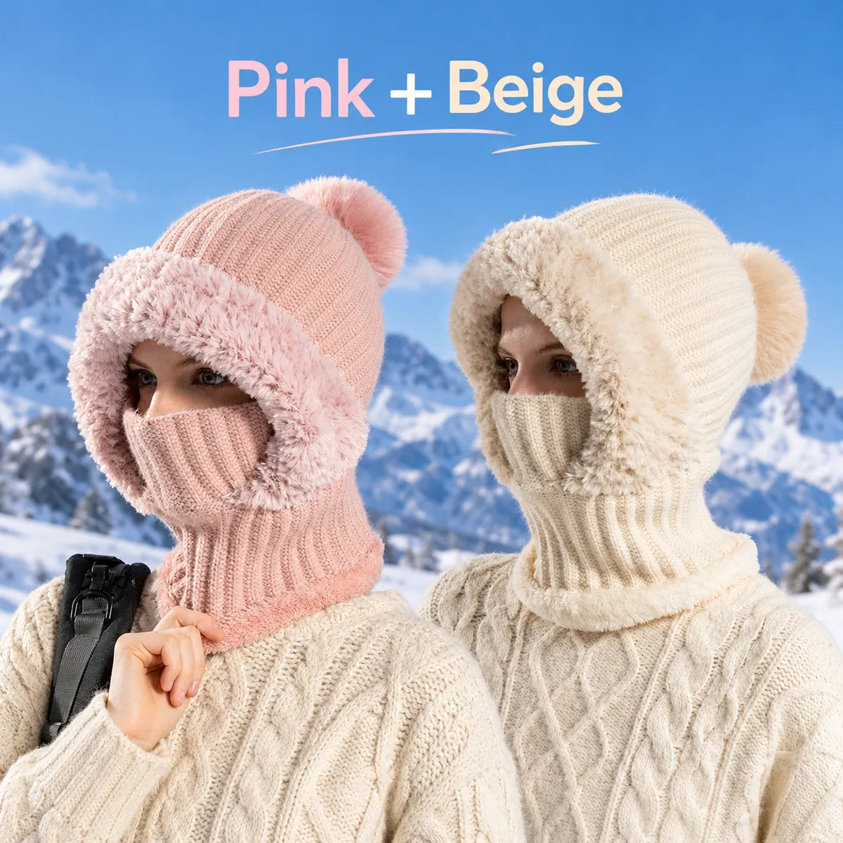 💖Women's Winter One-Piece Knitted Beanie Scarf Mask