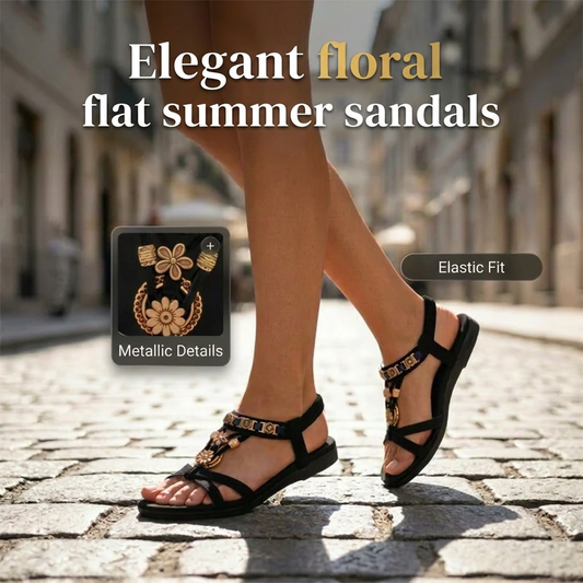 👡Sandale boeme la modă, cu vârf rotund, talpă plată și respirabile