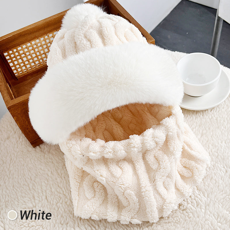 ⚡Women's Winter Warm Windproof Plush Scarf Hat❄️