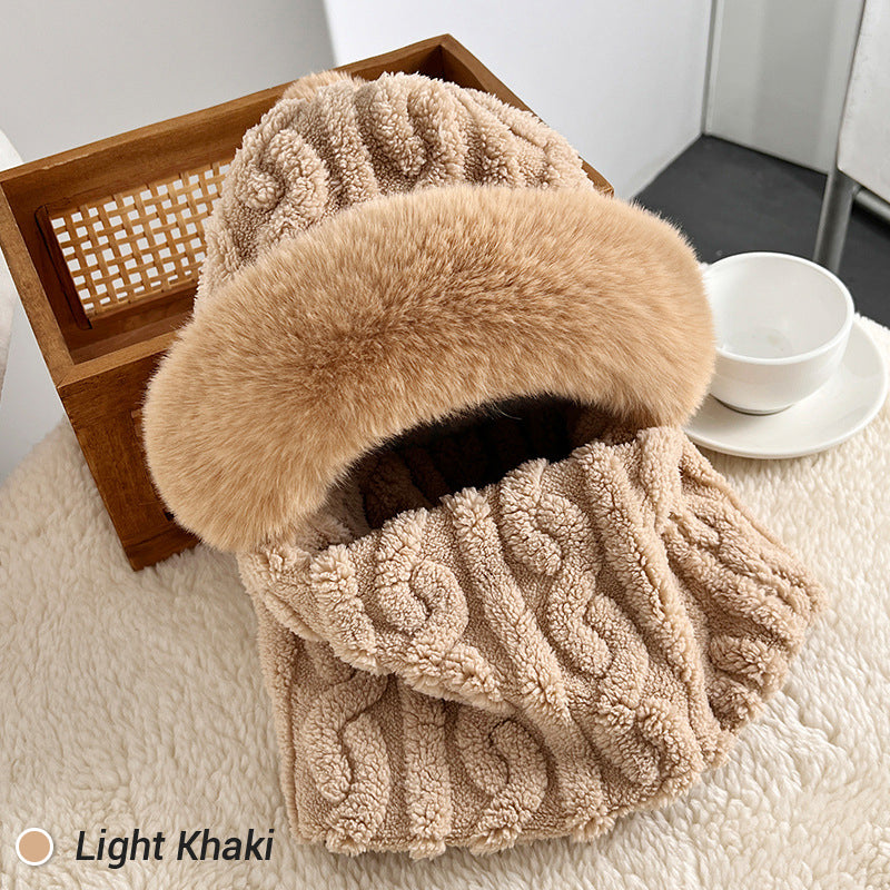 ⚡Women's Winter Warm Windproof Plush Scarf Hat❄️