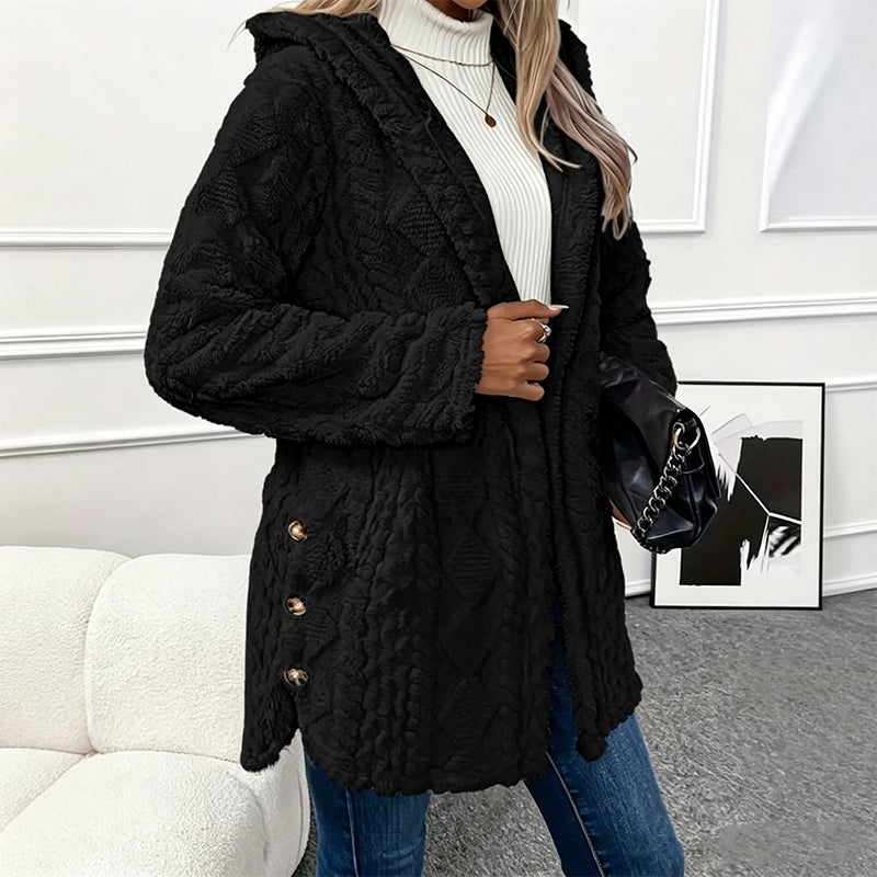 ✨Diamond-patterned women's warm hooded outerwear