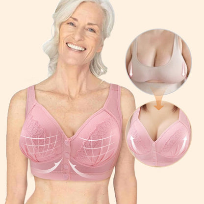 💥👙LAST DAY SALE -BUY 1 GET 1 FREE!!💘CloudComfort Front-Button Cotton Bra – Breathable • Wire-Free • All-Day Support • Non-Padded & Skin-Friendly🌿