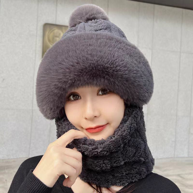 ⚡Women's Winter Warm Windproof Plush Scarf Hat❄️