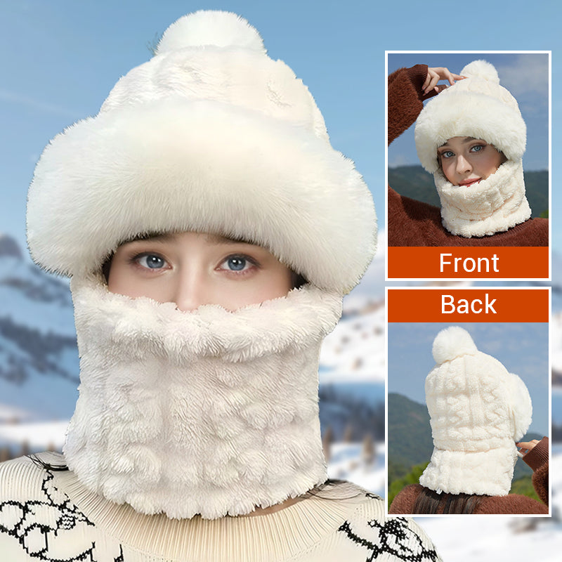 ⚡Women's Winter Warm Windproof Plush Scarf Hat❄️