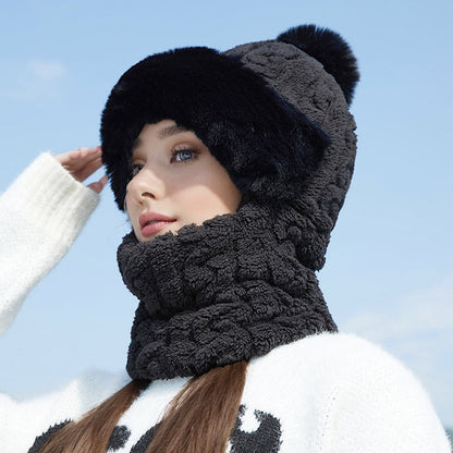 ⚡Women's Winter Warm Windproof Plush Scarf Hat❄️