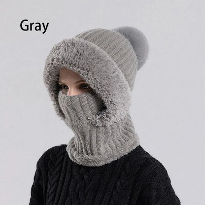 💖Women's Winter One-Piece Knitted Beanie Scarf Mask