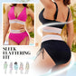 💥👙Set de bikini cu talie înaltă, care subliniază talia, în culori contrastante