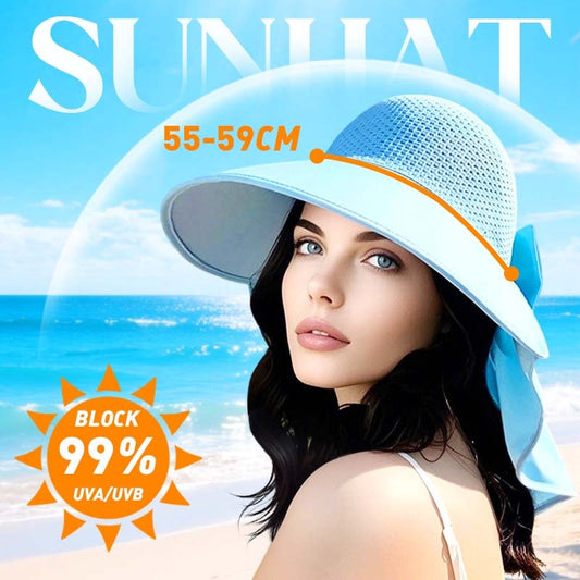 🌞2025 Основни неща за лятото 😍 👒 Широкопола шапка за слънце с подвижен капак за врата