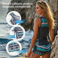🩱 Tankini damă 2 piese cu imprimeu, costum de baie confortabil