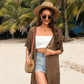 🌸Cardigan larg din tricot pentru femei — cu franjuri ușoare realizate la croșetat, potrivit pentru primăvară, vară și toamnă