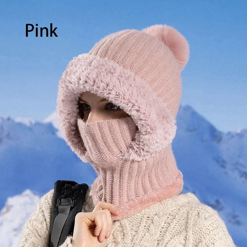 💖Women's Winter One-Piece Knitted Beanie Scarf Mask