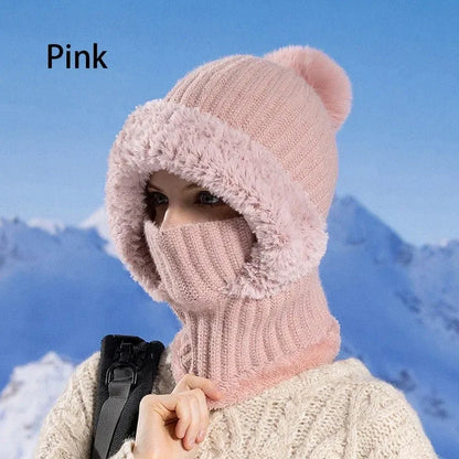💖Women's Winter One-Piece Knitted Beanie Scarf Mask