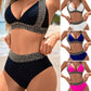 🏖️ Секси бански костюм с V-образно деколте Holiday Wave Pattern👙