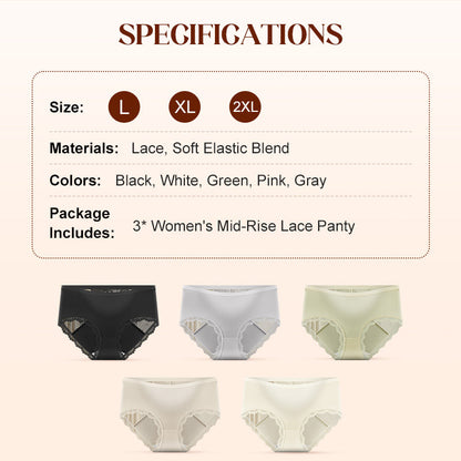 🌸Women's Soft Lace Mid-Rise Panty