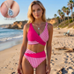 🔥 S–3XL 👙 Costum de baie din două piese, cu blocuri de culoare și dungi 🌊🏖️