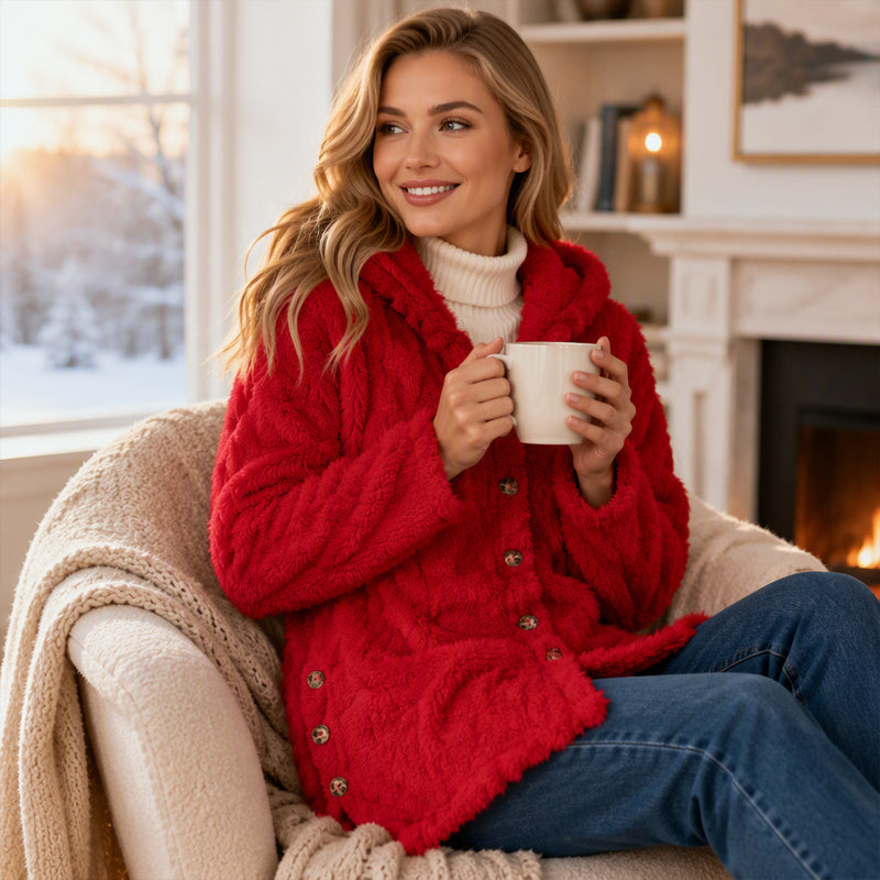 ✨Diamond-patterned women's warm hooded outerwear
