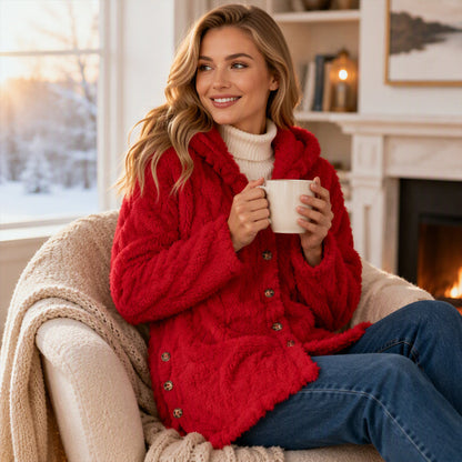 ✨Diamond-patterned women's warm hooded outerwear