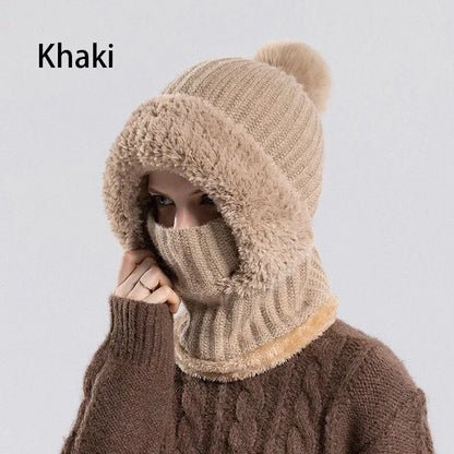 💖Women's Winter One-Piece Knitted Beanie Scarf Mask