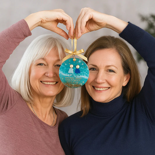 Коледни украшения „Приятелство“ от морско стъкло🌊✨ Естествено изваяни · Изработени на ръка с грижа💝