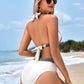 🏖️ Секси бански костюм с V-образно деколте Holiday Wave Pattern👙