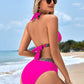 🏖️ Секси бански костюм с V-образно деколте Holiday Wave Pattern👙