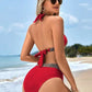 🏖️ Секси бански костюм с V-образно деколте Holiday Wave Pattern👙
