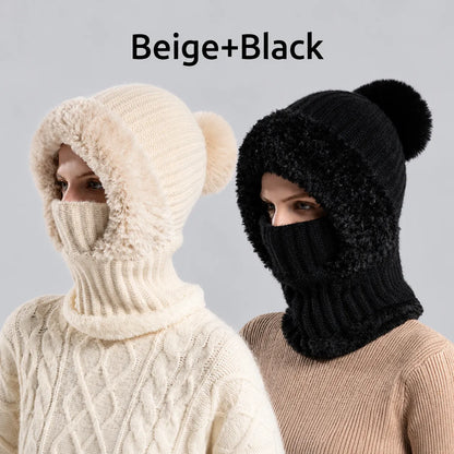 💖Women's Winter One-Piece Knitted Beanie Scarf Mask