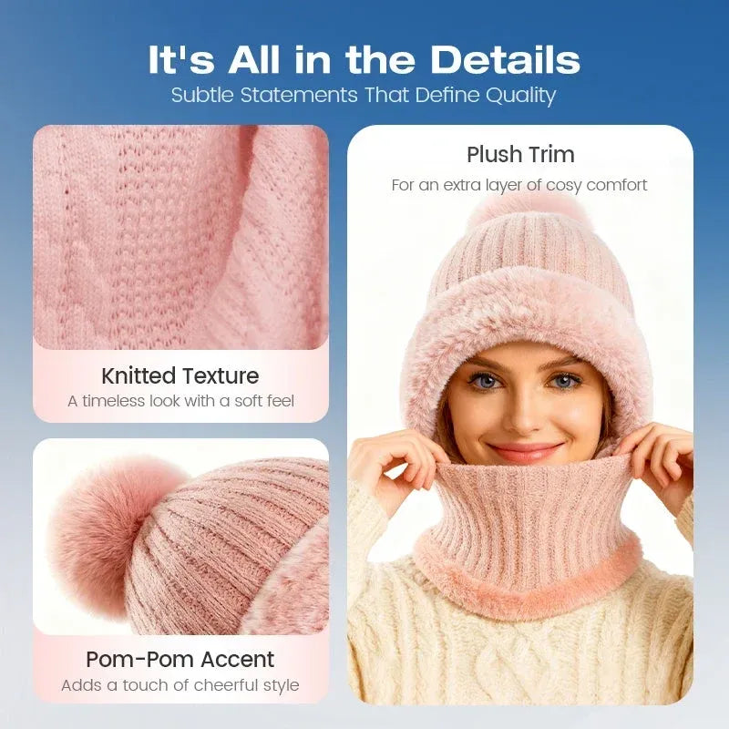 💖Women's Winter One-Piece Knitted Beanie Scarf Mask