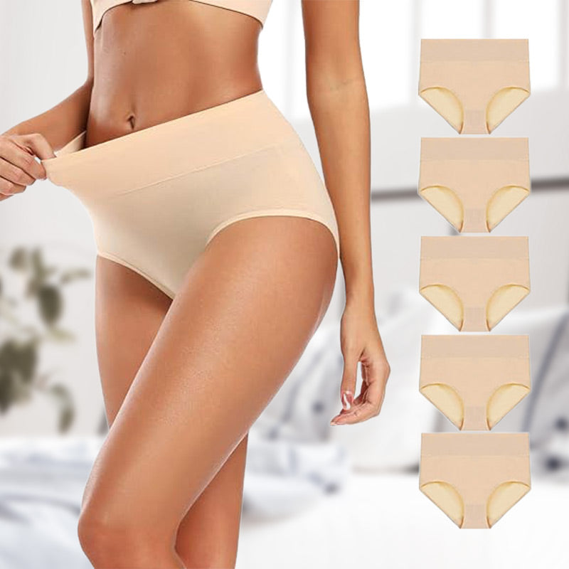 💥Buy 1 get 4 free💕Plus Size High-Waist Hip-Lifting Cotton Panties for Women🔥(5-Pack）