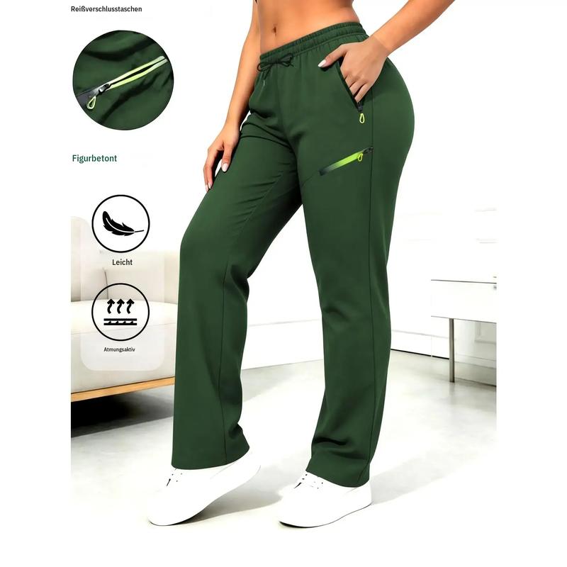 👖✨Women’s Straight-Leg Cargo Trousers – Elastic Waist, 6-Pocket Casual Pants for Work, Travel & Everyday Wear
