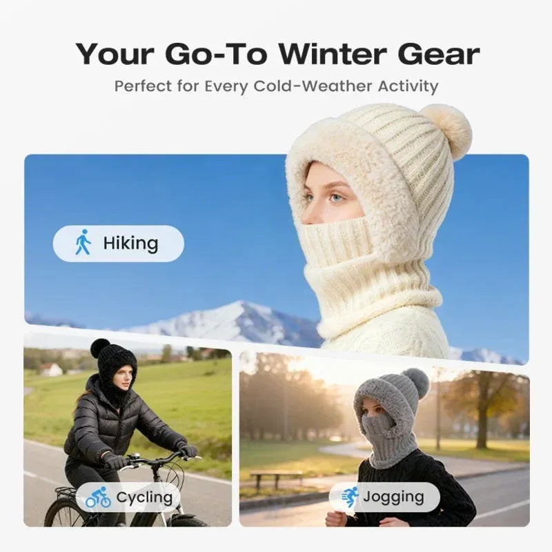 💖Women's Winter One-Piece Knitted Beanie Scarf Mask