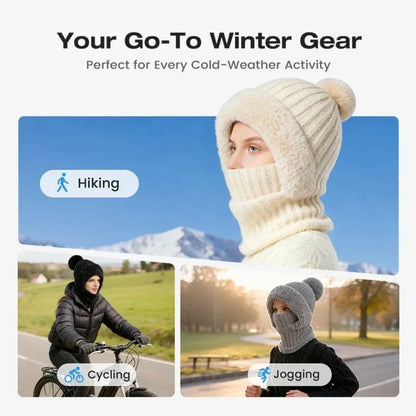 💖Women's Winter One-Piece Knitted Beanie Scarf Mask