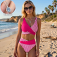 🔥 S–3XL 👙 Costum de baie din două piese, cu blocuri de culoare și dungi 🌊🏖️