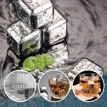 🧊6pcs/8pcs Комплект кубчета за лед от неръждаема стомана