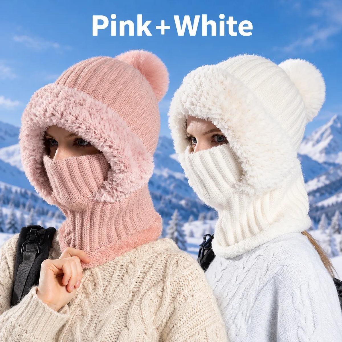 💖Women's Winter One-Piece Knitted Beanie Scarf Mask