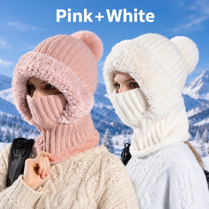 💖Women's Winter One-Piece Knitted Beanie Scarf Mask