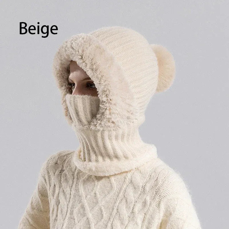 💖Women's Winter One-Piece Knitted Beanie Scarf Mask