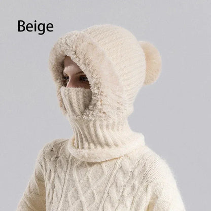 💖Women's Winter One-Piece Knitted Beanie Scarf Mask