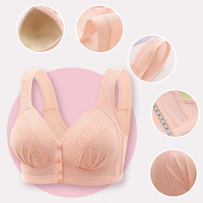💥👙LAST DAY SALE -BUY 1 GET 1 FREE!!💘CloudComfort Front-Button Cotton Bra – Breathable • Wire-Free • All-Day Support • Non-Padded & Skin-Friendly🌿