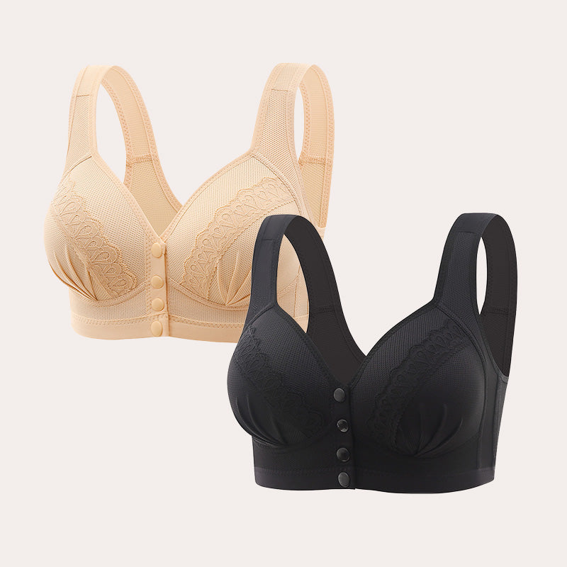 💥👙LAST DAY SALE -BUY 1 GET 1 FREE!!💘CloudComfort Front-Button Cotton Bra – Breathable • Wire-Free • All-Day Support • Non-Padded & Skin-Friendly🌿