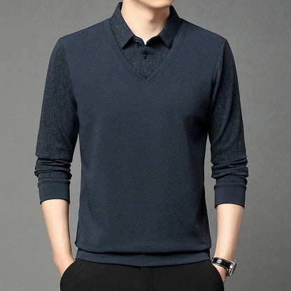 🔥 Men's Faux 2-Piece Long Sleeve Shirt👔
