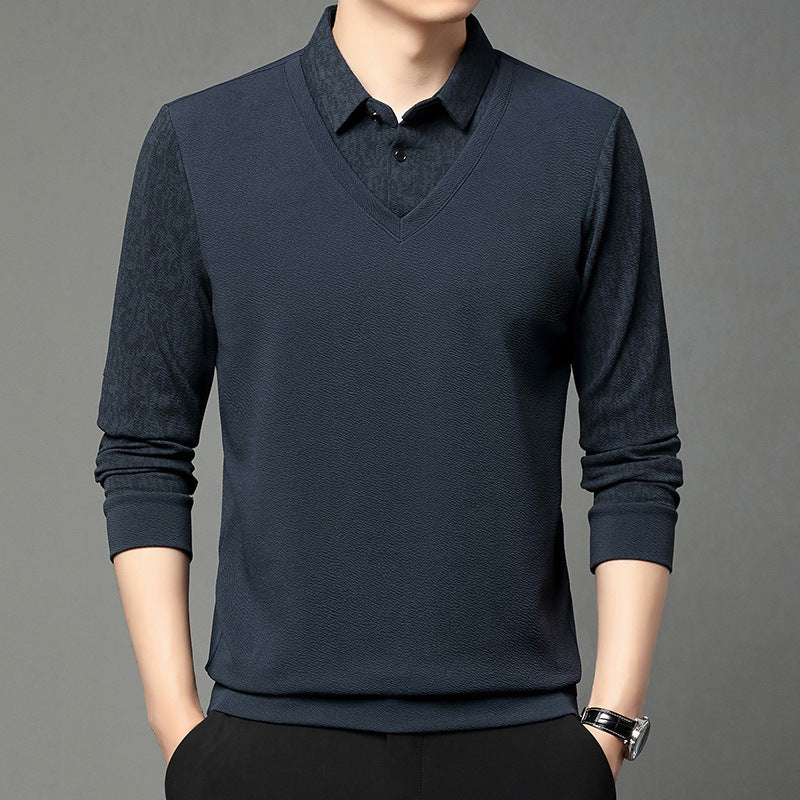 🔥 Men's Faux 2-Piece Long Sleeve Shirt👔