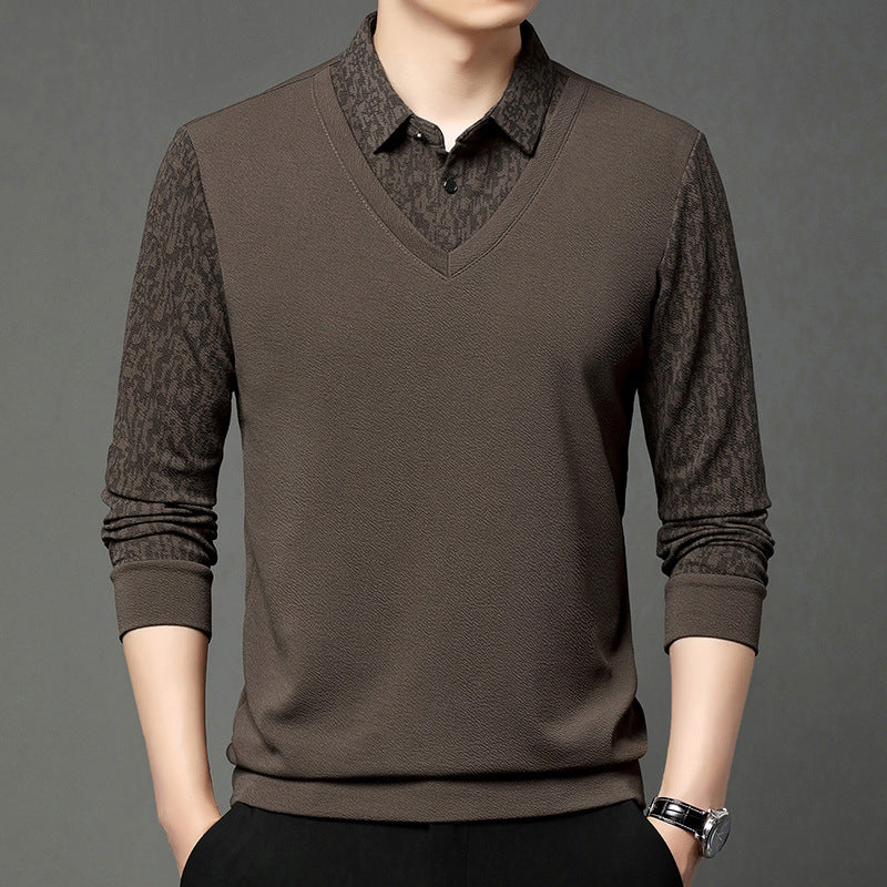 🔥 Men's Faux 2-Piece Long Sleeve Shirt👔